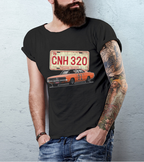 Duke Of Hazzard '76 CNH 320 Hazzard County 01 Car License Plate T-Shirt