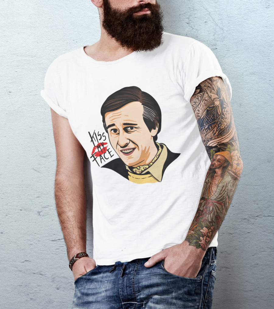Alan Partridge Kiss My Face Retro Portrait With Lipstick T-Shirt