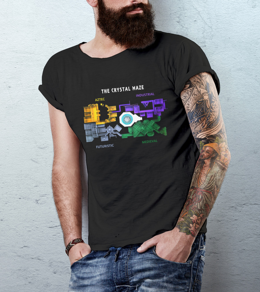 The Crystal Maze Map Aztec Industrial Futuristic Medieval T-Shirt