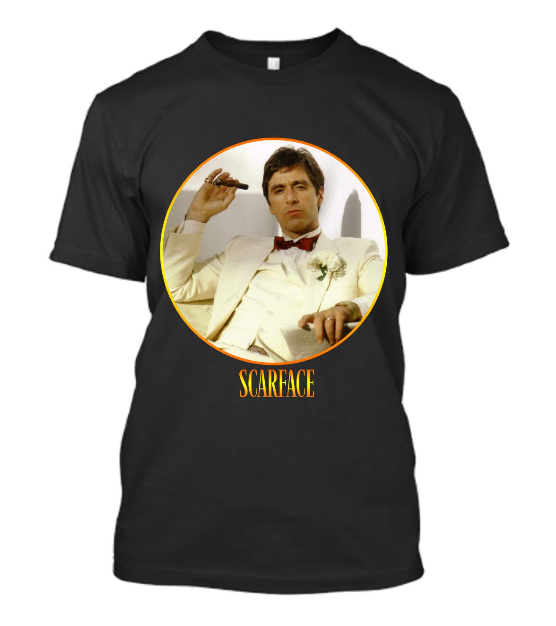 Scarface Iconic Movie Character In Circle Frame T-Shirt