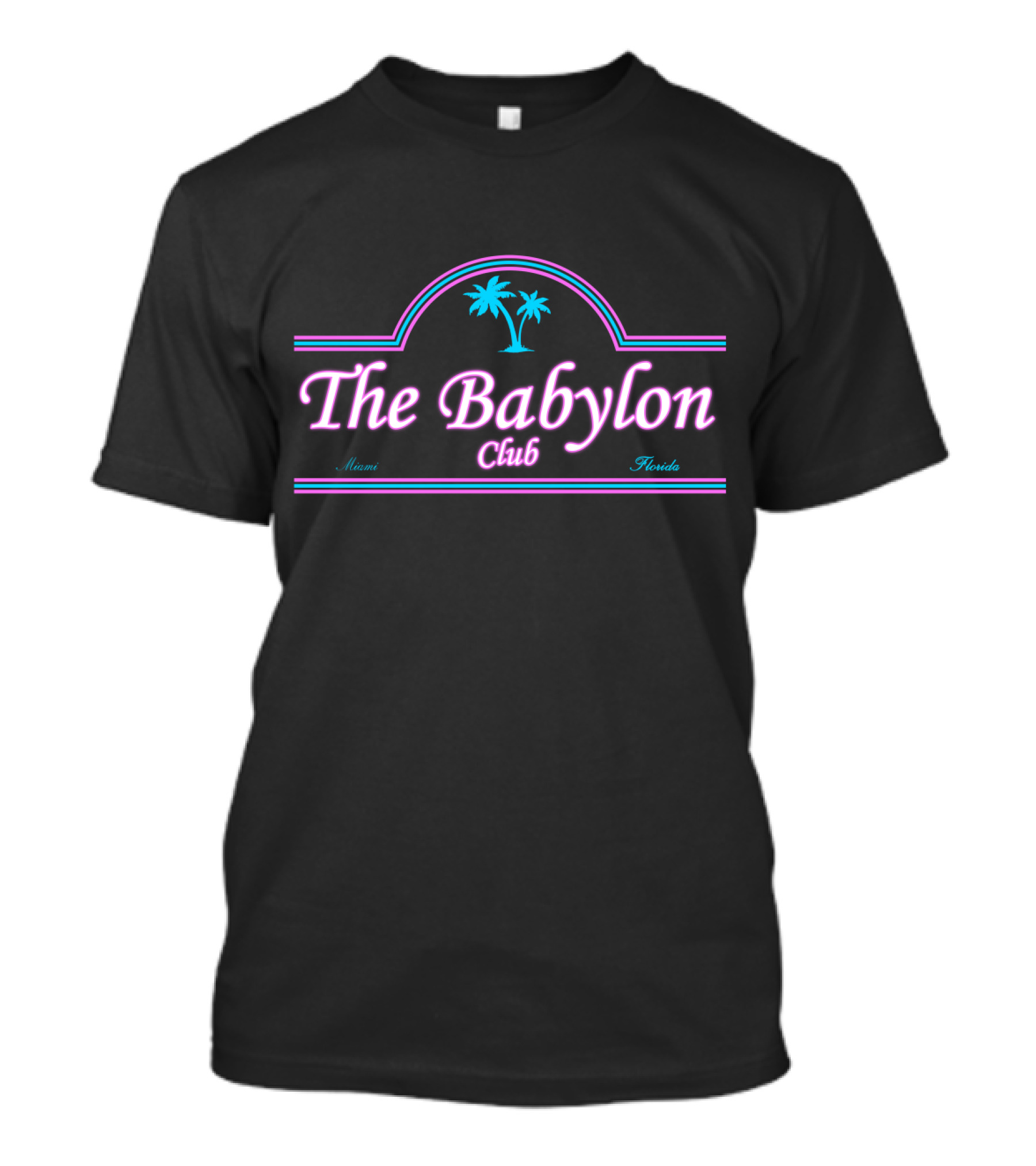 Scarface The Babylon Club Miami Florida Neon Palms T-Shirt
