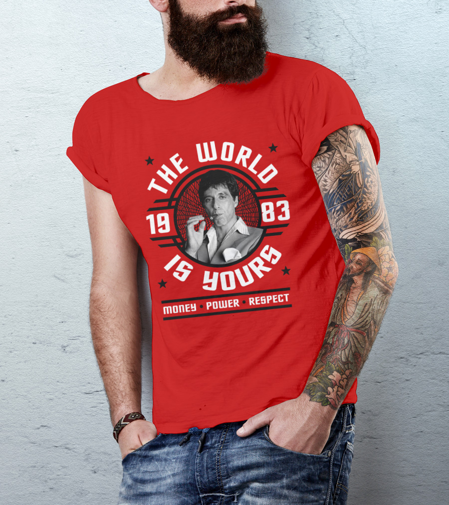 Scarface The World Is Yours 1983 Money Power Respect T-Shirt