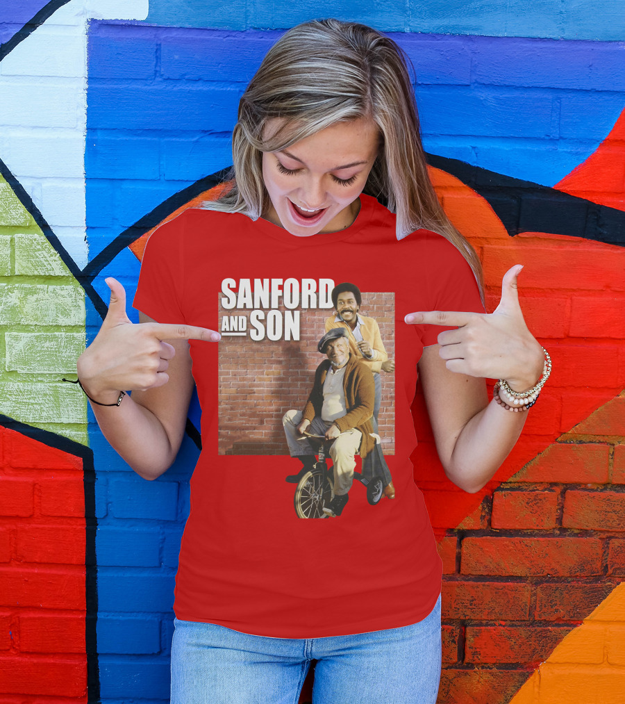Sanford And Son Red Brick Wall Background T-Shirt