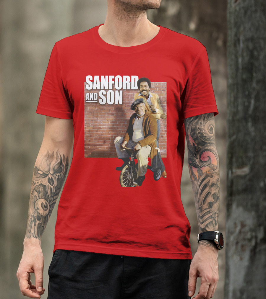 Sanford And Son Red Brick Wall Background T-Shirt