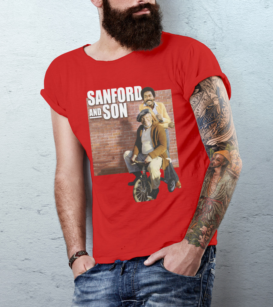 Sanford And Son Red Brick Wall Background T-Shirt
