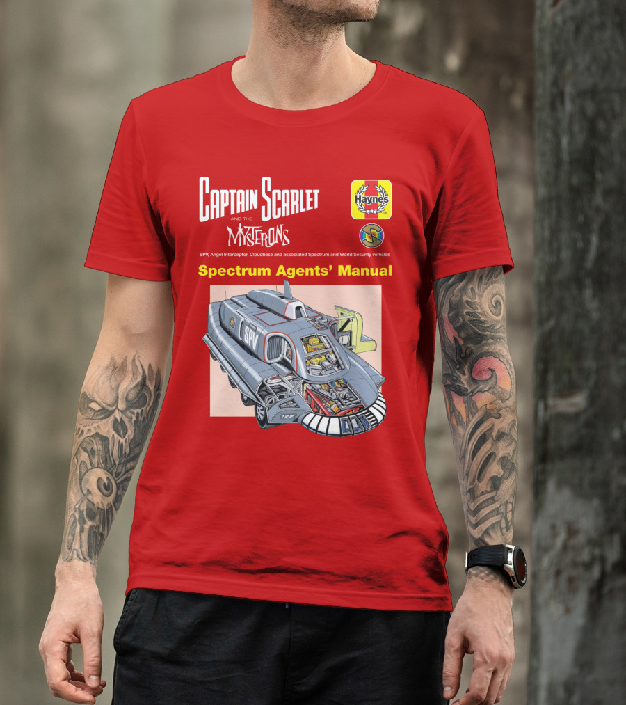 Captain Scarlet And The Mysterons Spectrum Agents' Manual SPV Haynes Cloudbase Spectrum World Security Vehicles T-Shirt