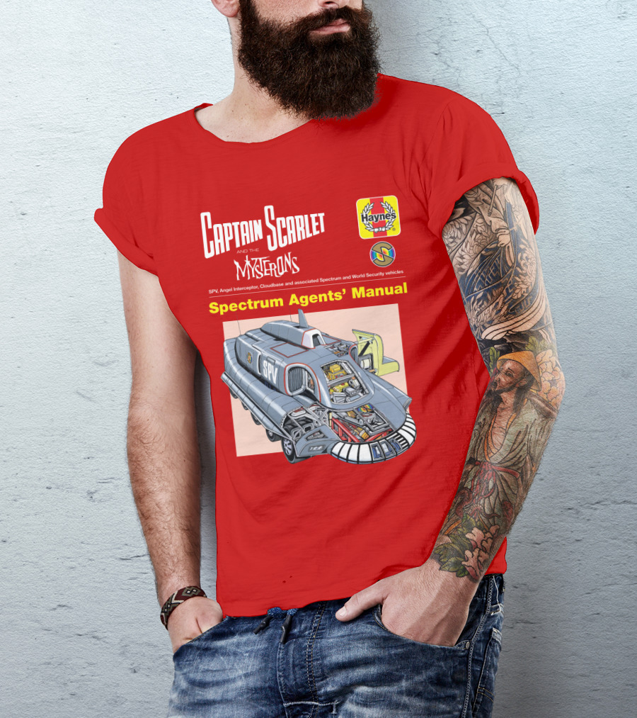 Captain Scarlet And The Mysterons Spectrum Agents' Manual SPV Haynes Cloudbase Spectrum World Security Vehicles T-Shirt