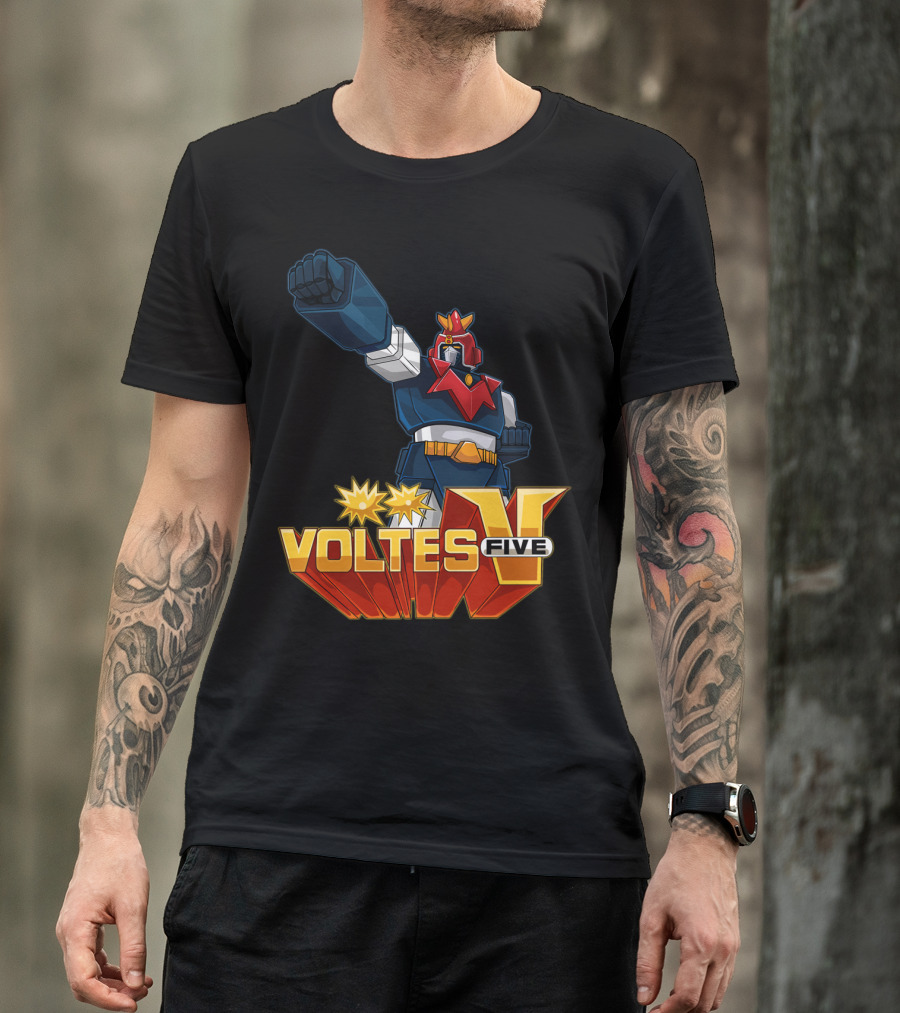 Voltes Five Robot Iconic Anime Character Fist Power Action T-Shirt
