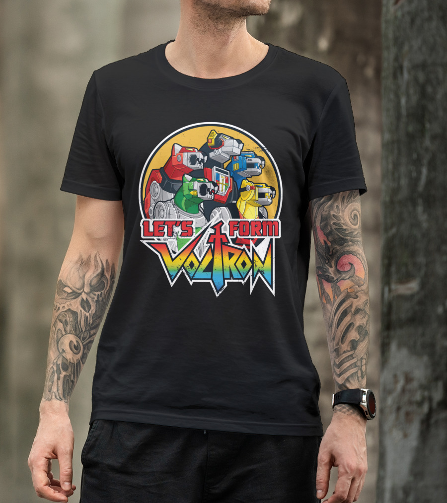 Let’s Form Voltron Lions Retro Iconic Team Assembly T-Shirt