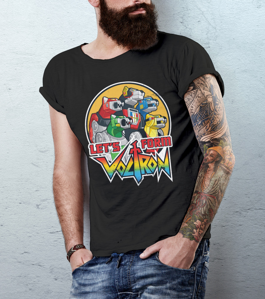 Let’s Form Voltron Lions Retro Iconic Team Assembly T-Shirt