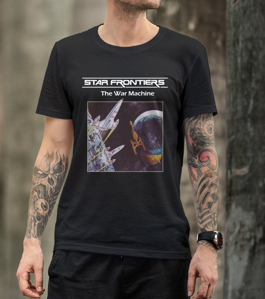 Star Frontiers The War Machine Spaceship Battle Scene T-Shirt