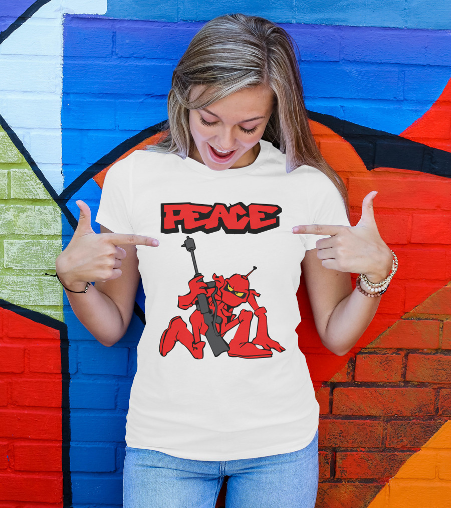 PEACE Ant Holding Rifle T-Shirt