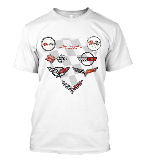 Chevrolet Corvette The Legend Lives On Racing Emblems Collection T-Shirt