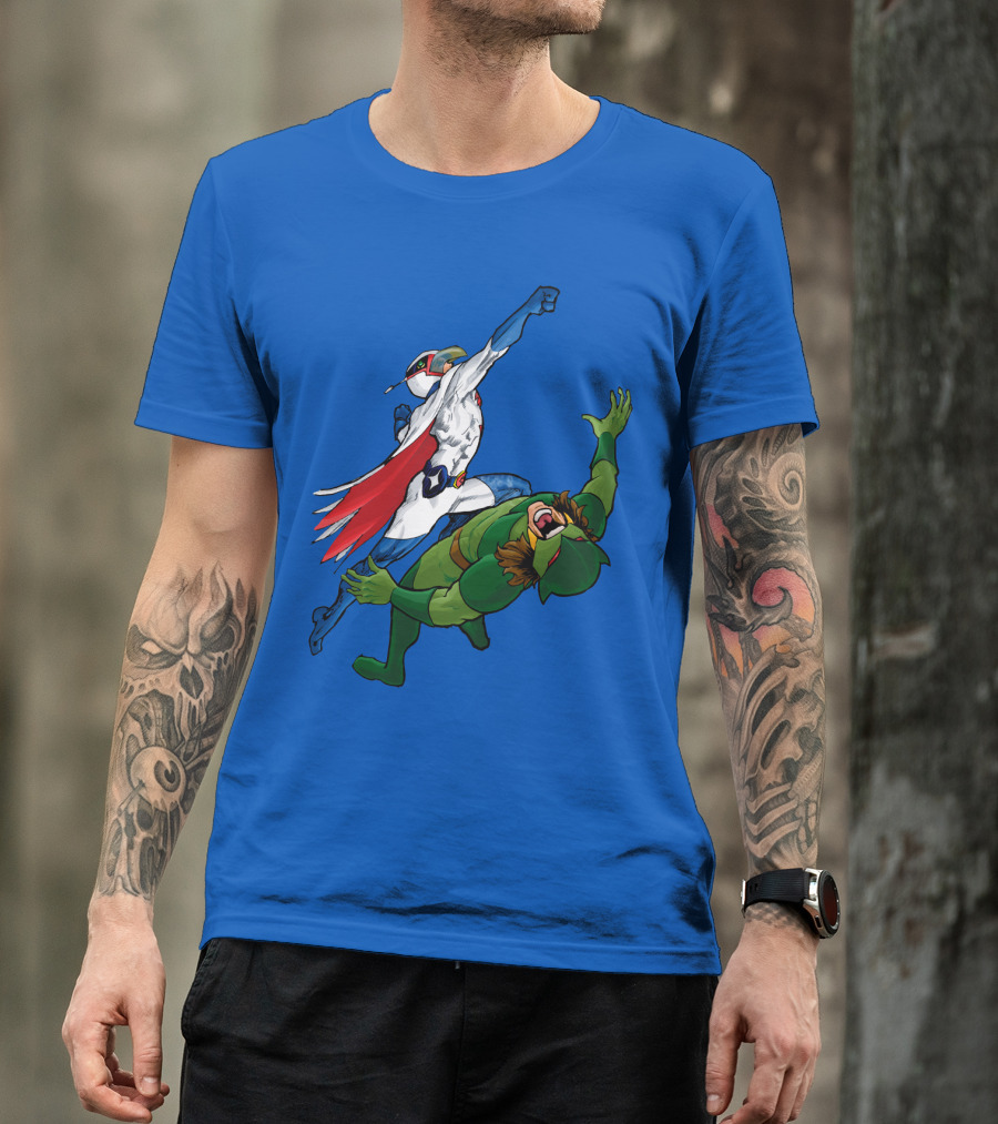 Science Ninja Team Gatchaman Battle Of The Planets Dynamic Heroic Battle Scene T-Shirt