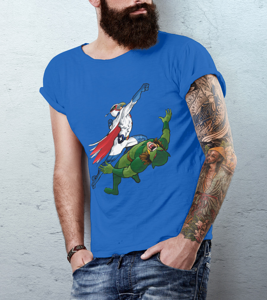 Science Ninja Team Gatchaman Battle Of The Planets Dynamic Heroic Battle Scene T-Shirt
