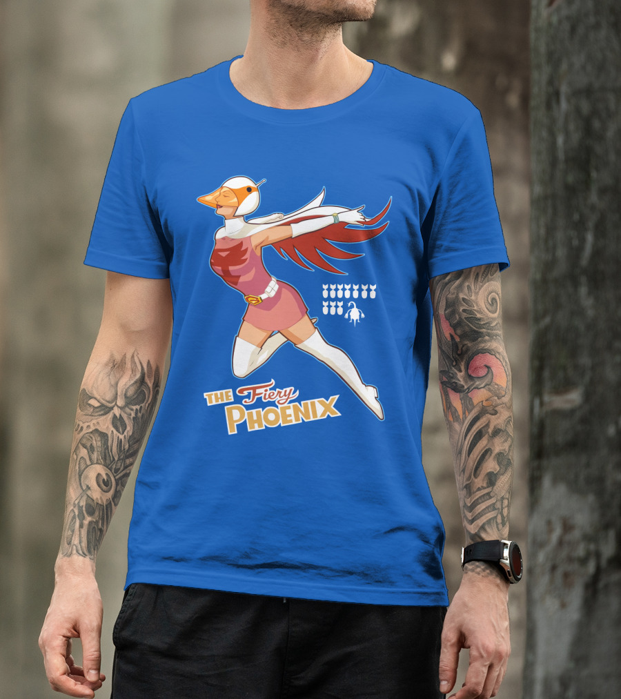 The Fiery Phoenix Winged Hero Vintage Flight T-Shirt