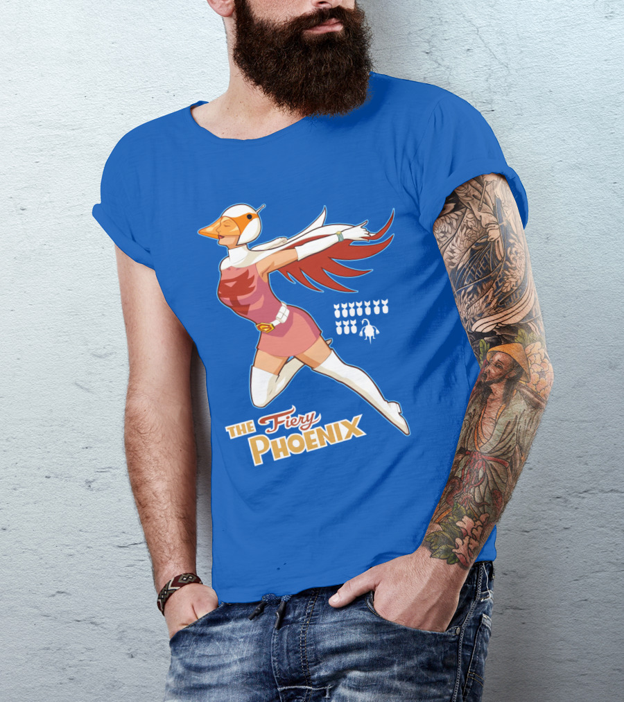 The Fiery Phoenix Winged Hero Vintage Flight T-Shirt