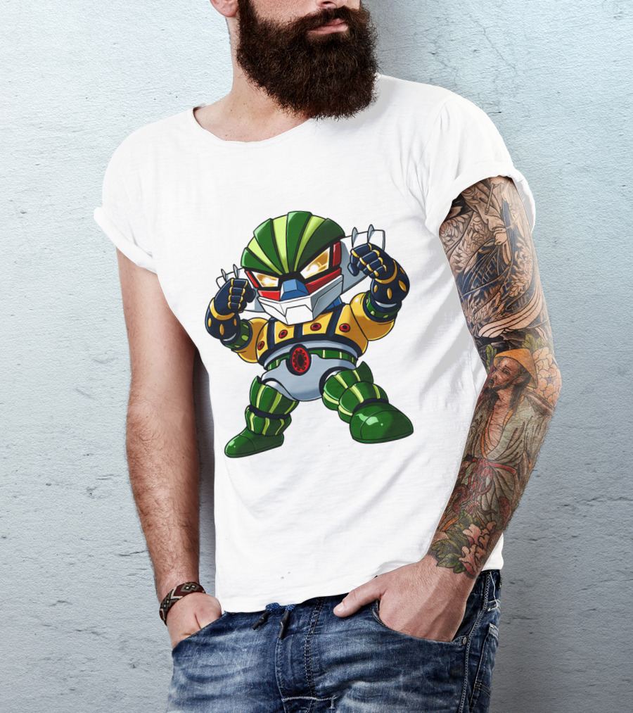 Jeeg SD Robot Anime Character Bold And Colorful Pose T-Shirt