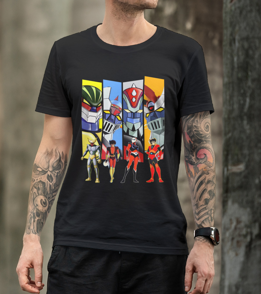 Jeeg Mazinga Mazinger Goldrake Grendizer Robot Heroes Ensemble T-Shirt