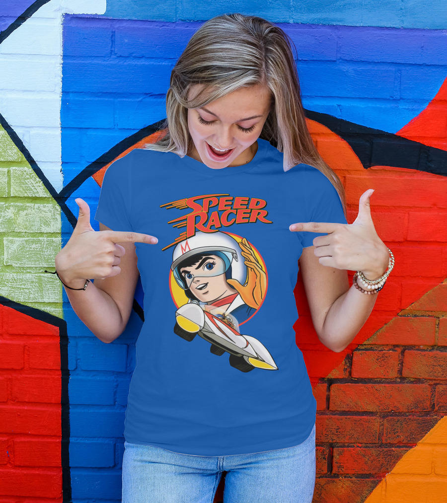 Speed Racer Character With Helmet And Car T-Shirt