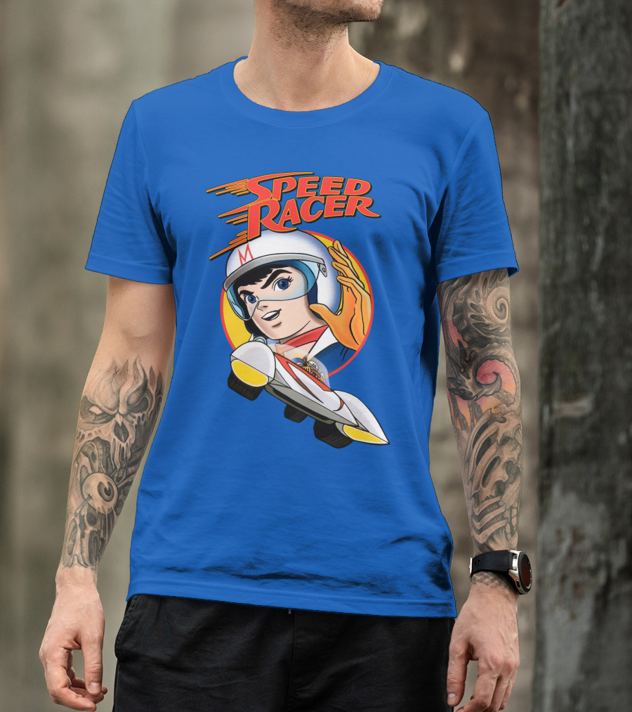 Speed Racer Character With Helmet And Car T-Shirt