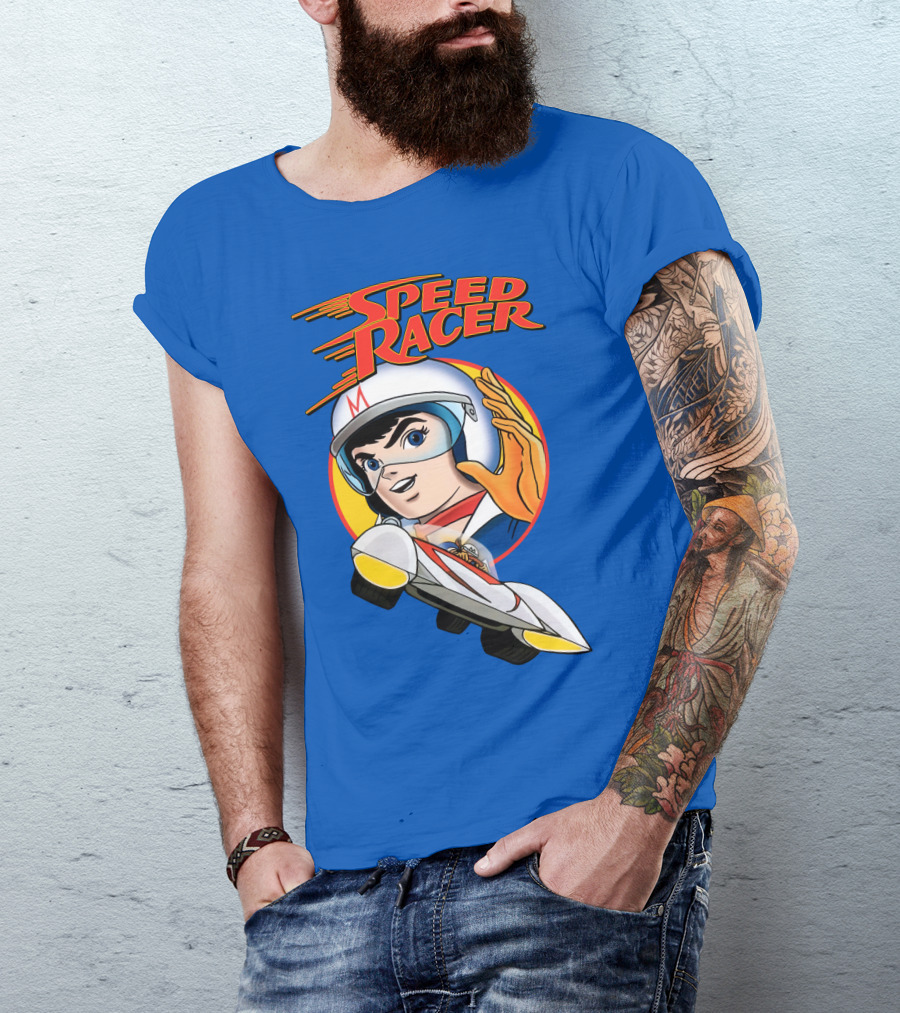 Speed Racer Character With Helmet And Car T-Shirt