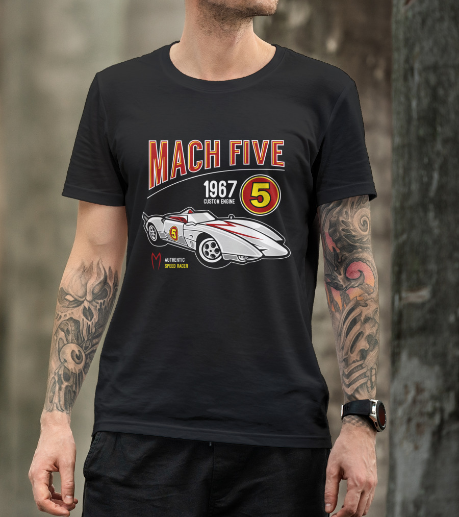Mach Five 1967 Custom Engine Authentic Speed Racer T-Shirt