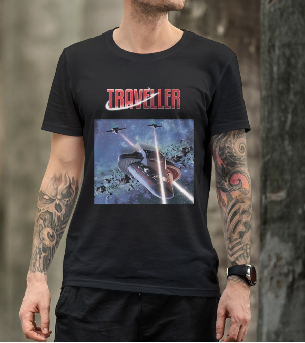 Traveller Space Adventure Cosmic Battle Scene T-Shirt