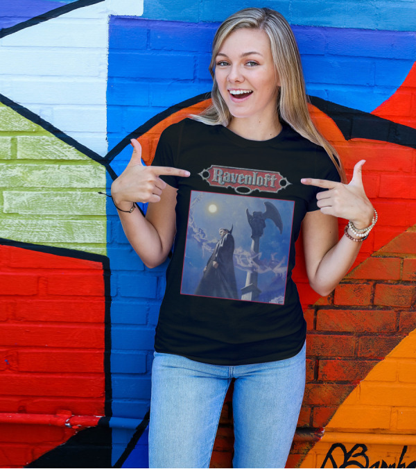 Ravenloft Dungeons And Dragons Vampire Castle Full Moon Gothic T-Shirt