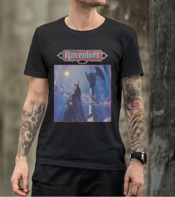 Ravenloft Dungeons And Dragons Vampire Castle Full Moon Gothic T-Shirt