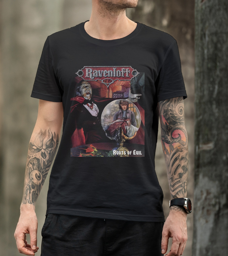 Ravenloft Roots Of Evil Vampire And Crystal Ball Fantasy T-Shirt