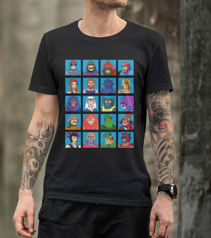 Masters Of The Universe He-Man Skeletor Battle Cat Sorceress Evil-Lyn Man-At-Arms Beast-Man Trap Jaw Hordak Characters T-Shirt