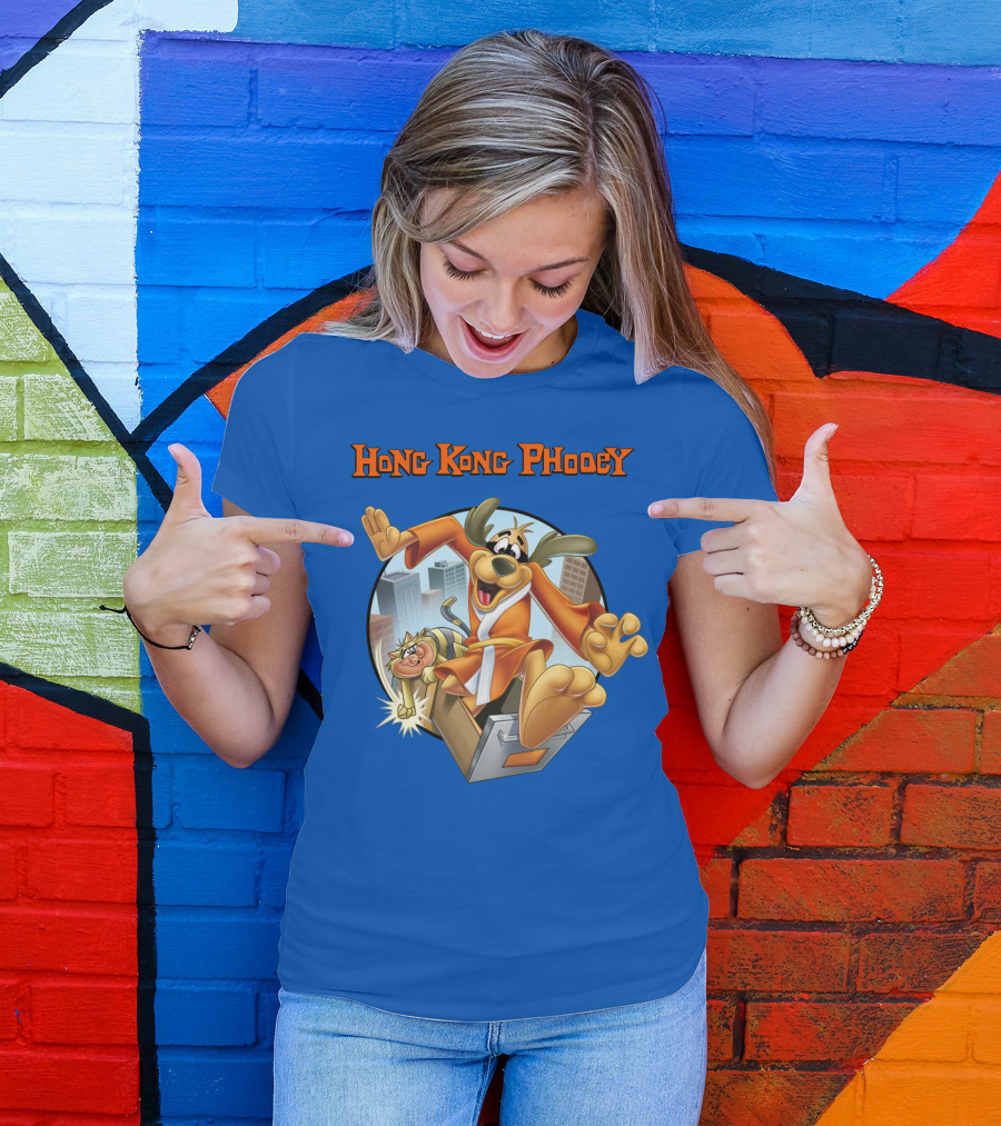Hong Kong Phooey Animated Character In City Scene T-Shirt