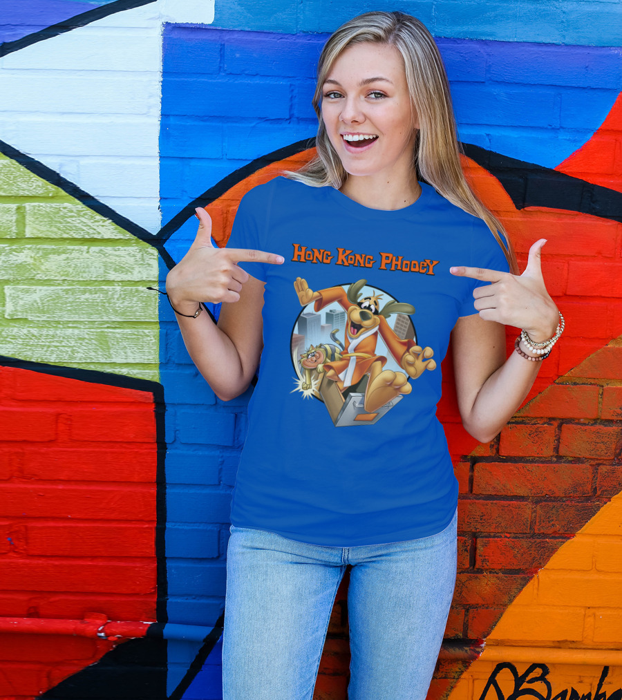 Hong Kong Phooey Animated Character In City Scene T-Shirt