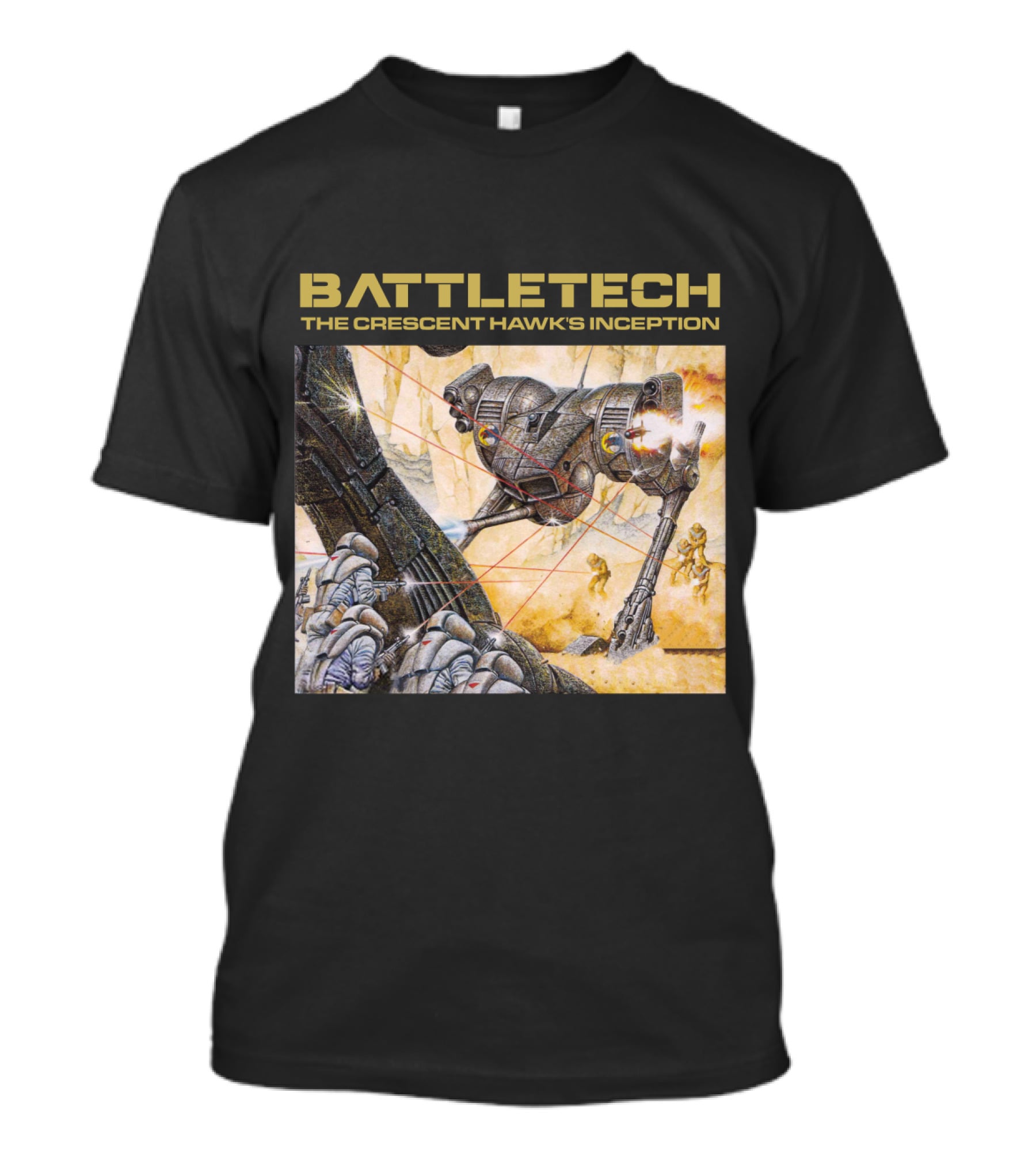 BATTLETECH The Crescent Hawk's Inception Mech Battle Scene T-Shirt