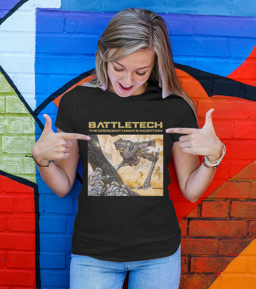 BATTLETECH The Crescent Hawk's Inception Mech Battle Scene T-Shirt
