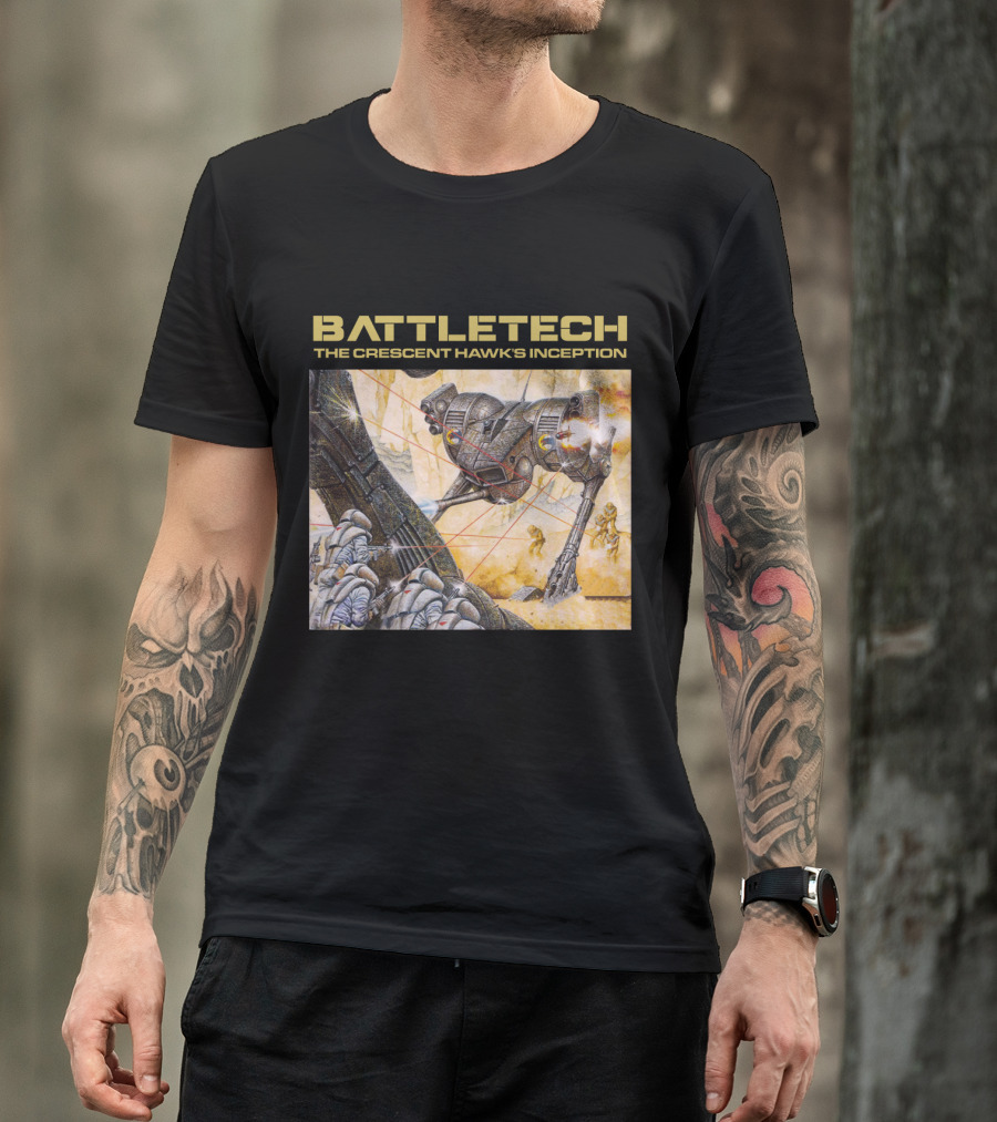 BATTLETECH The Crescent Hawk's Inception Mech Battle Scene T-Shirt