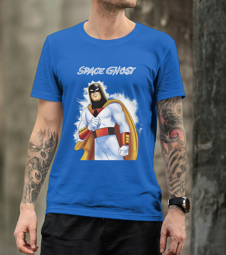 Space Ghost Classic Character With Dynamic Pose And Iconic Heroic T-Shirt