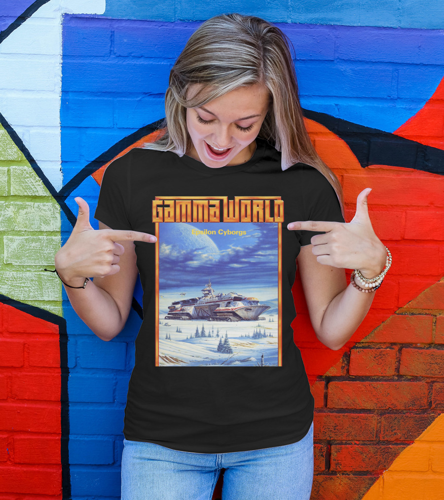 Gamma World Epsilon Cyborgs Snowy Landscape Spaceship Adventure T-Shirt