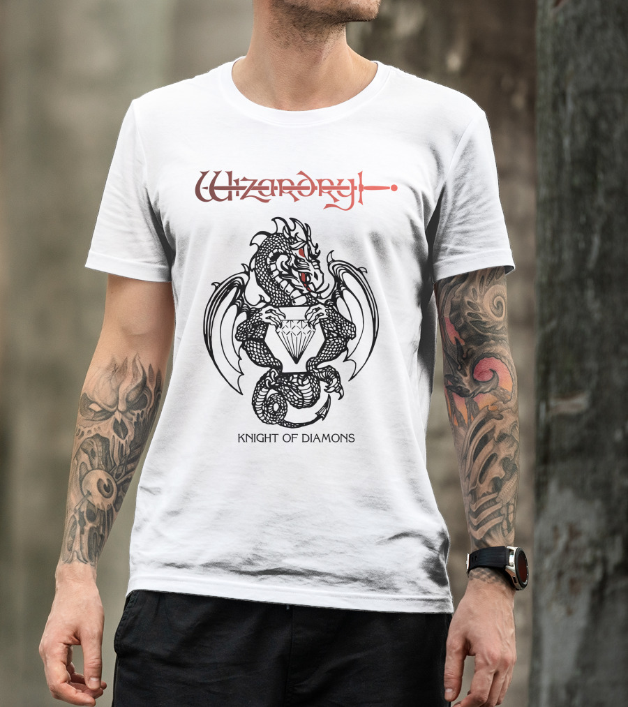Wizardry Knight Of Diamons Dragon Holding Diamond T-Shirt