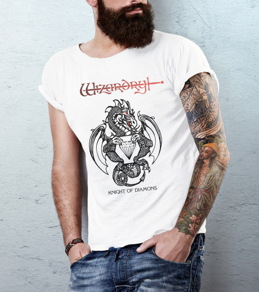 Wizardry Knight Of Diamons Dragon Holding Diamond T-Shirt