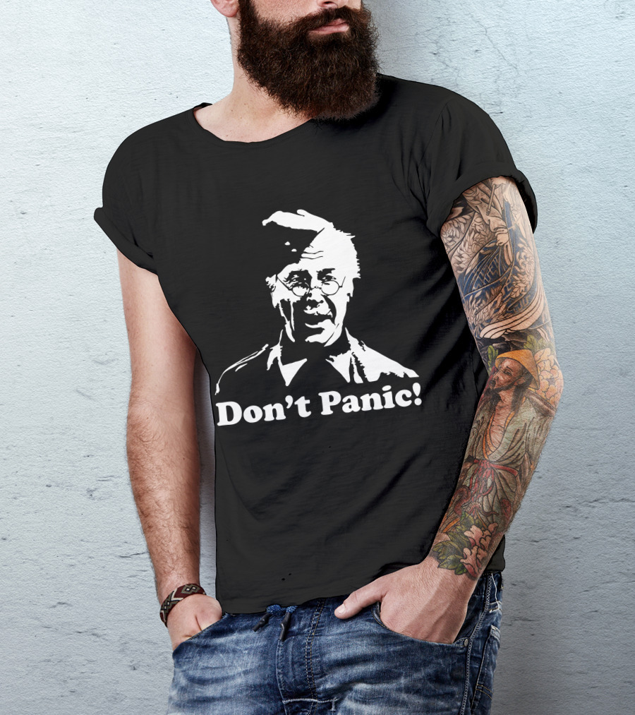 Dad's Army Don't Panic Classic White Text Vintage Character T-Shirt