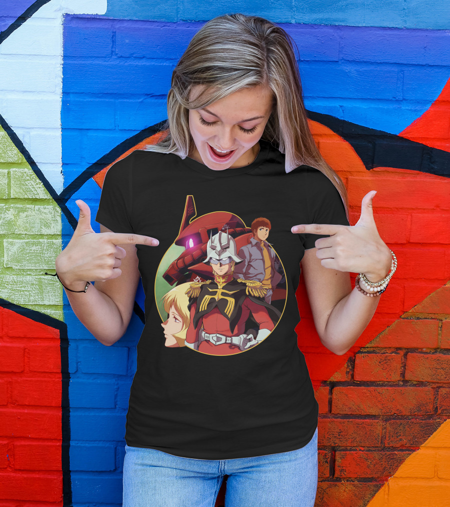 Mobile Suit Gundam The Origin Char Aznable And Amuro Ray Anime Characters T-Shirt