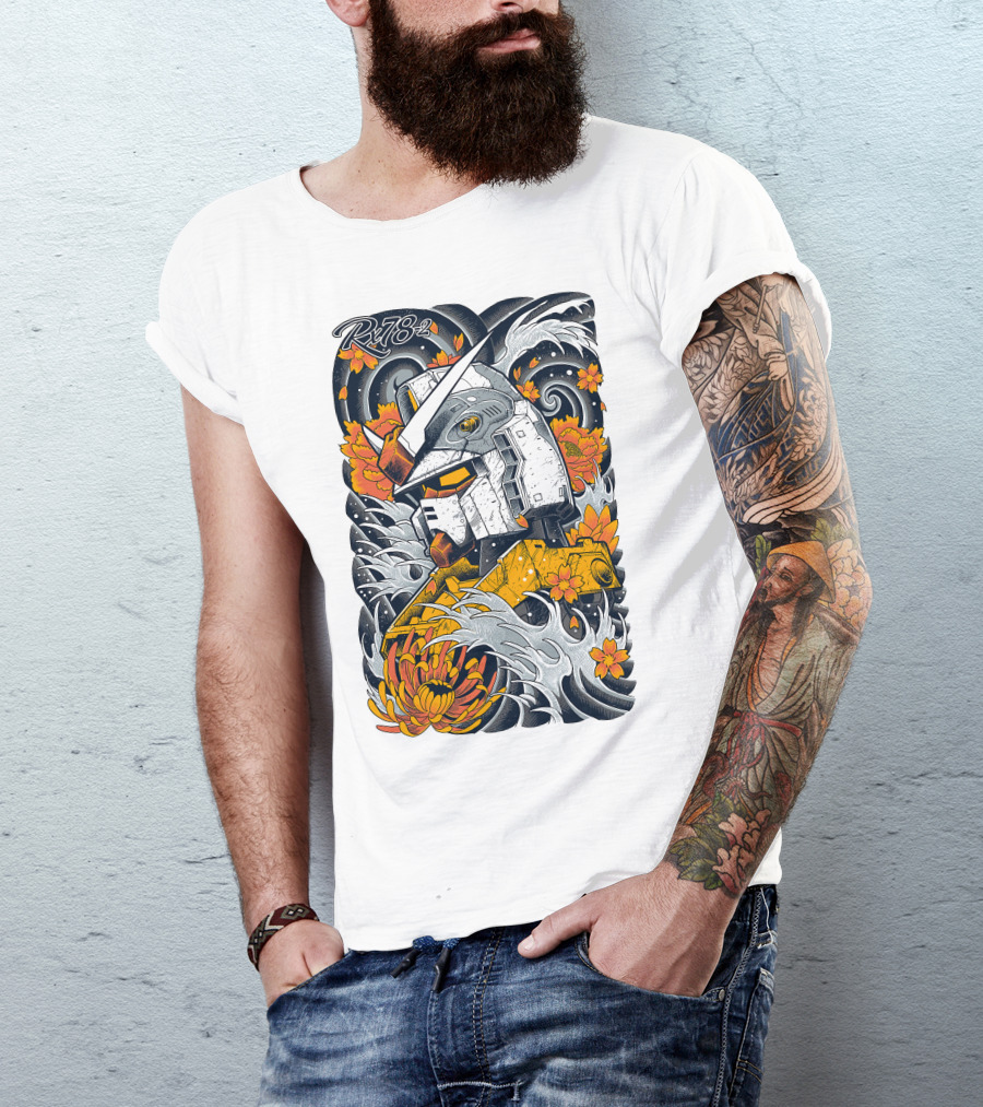 RX-78-2 Gundam Floral Waves T-Shirt