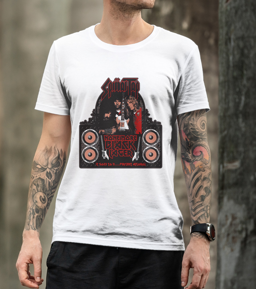 Spinal Tap None More Black Lager It Goes To 11 Percent Alcohol T-Shirt