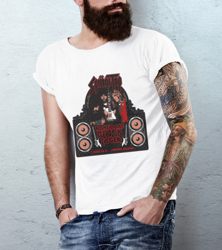 Spinal Tap None More Black Lager It Goes To 11 Percent Alcohol T-Shirt