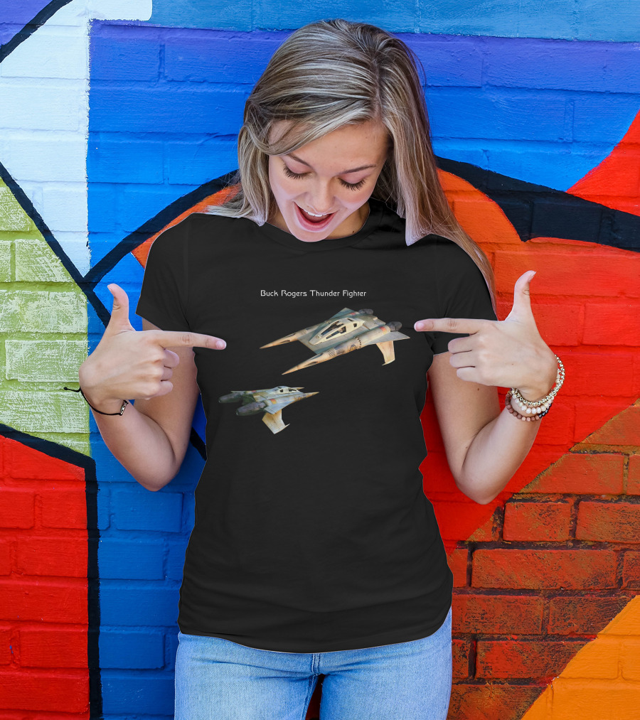 Buck Rogers Thunder Fighter Spaceship Retro Sci-Fi Adventure T-Shirt