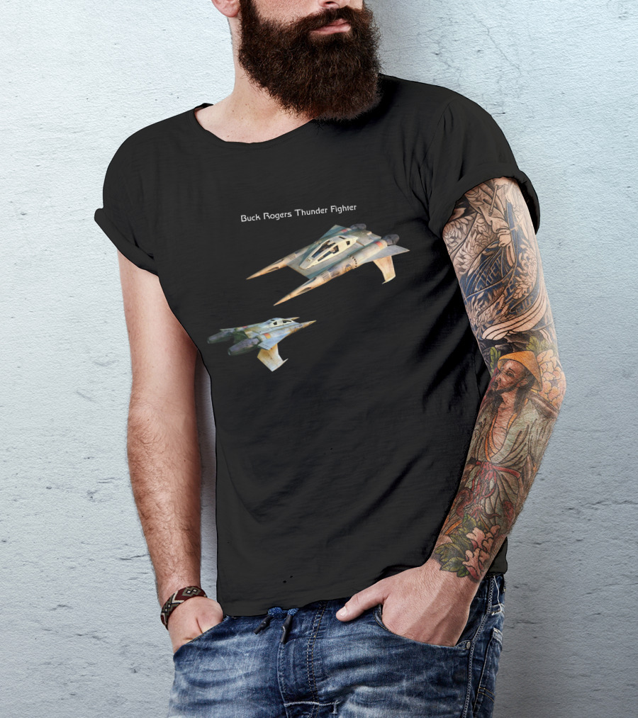 Buck Rogers Thunder Fighter Spaceship Retro Sci-Fi Adventure T-Shirt