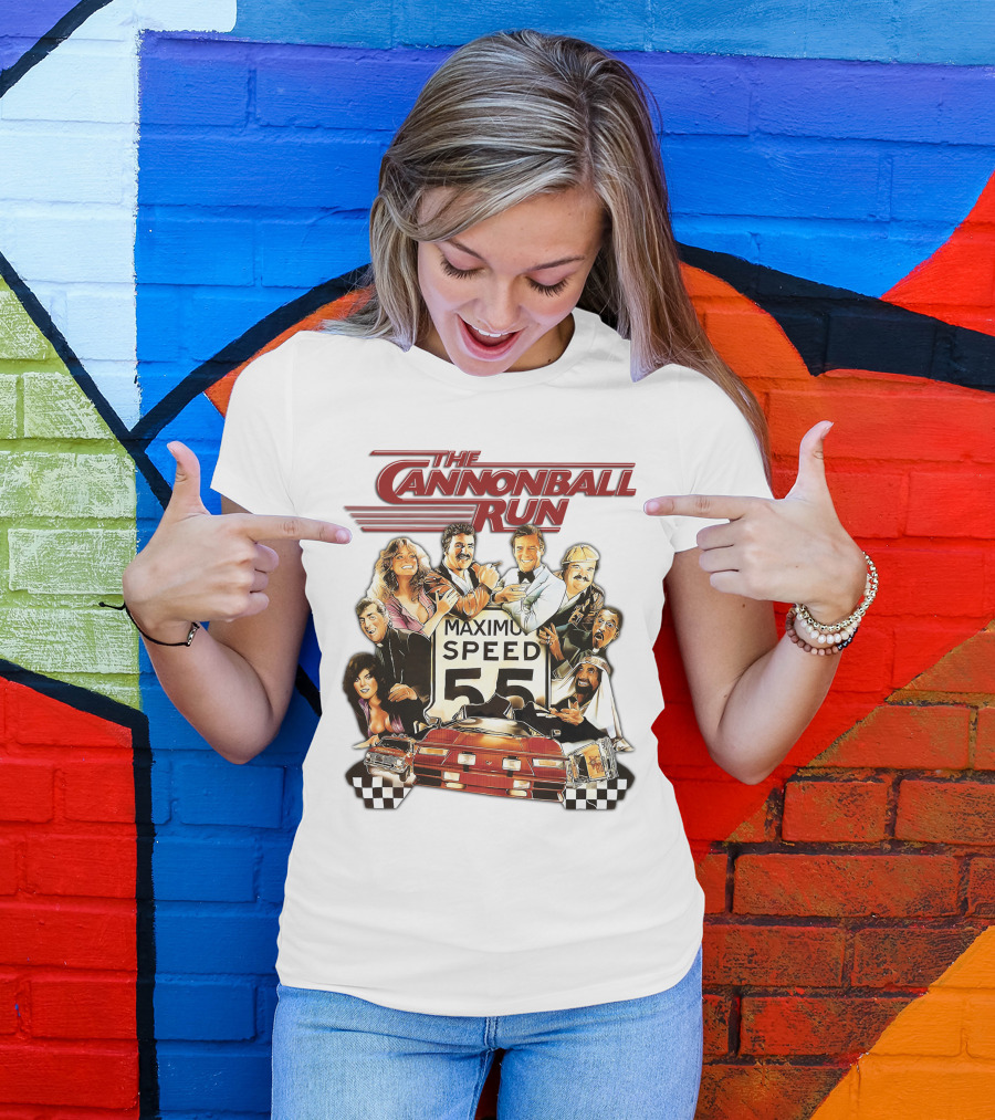 The Cannonball Run Maximum Speed 55 Red Car Racing Adventure T-Shirt