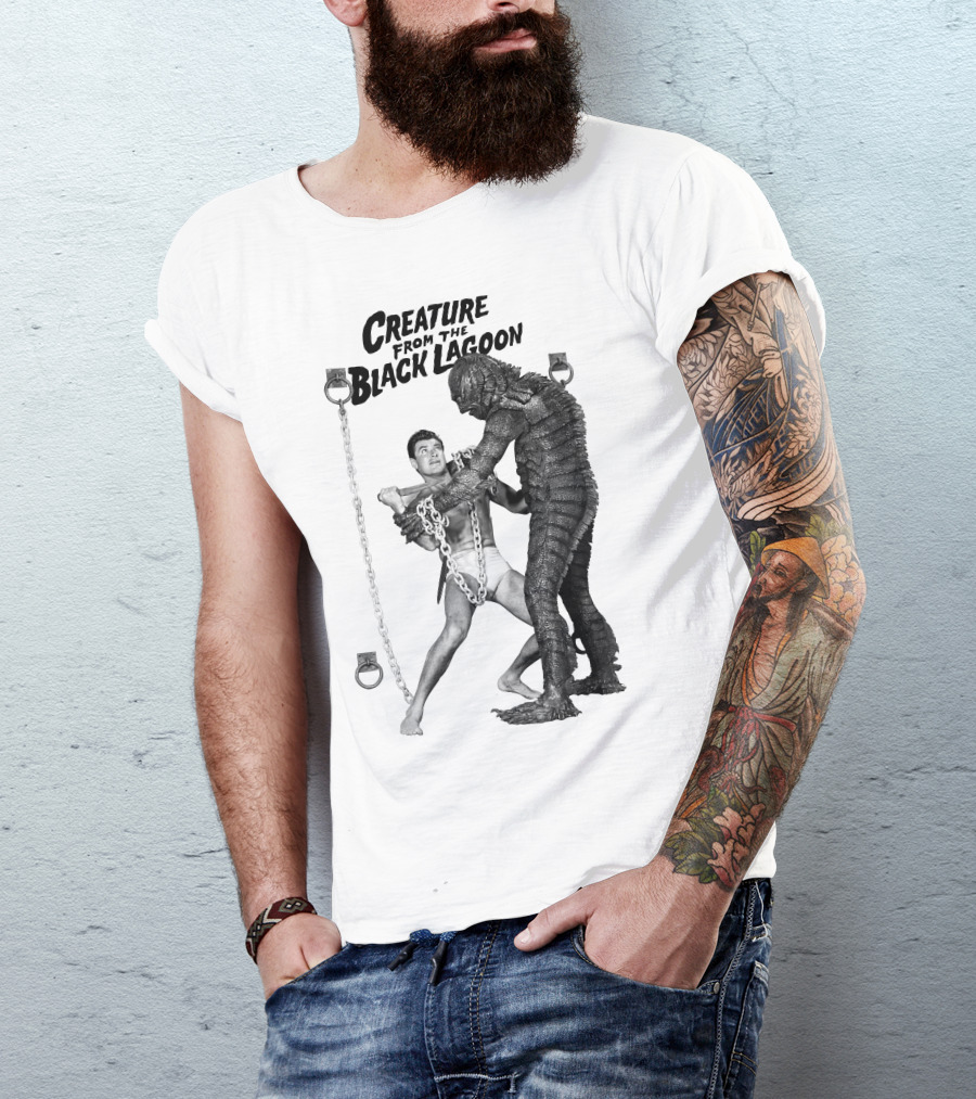 Creature From The Black Lagoon Chain Wrestling Scene T-Shirt